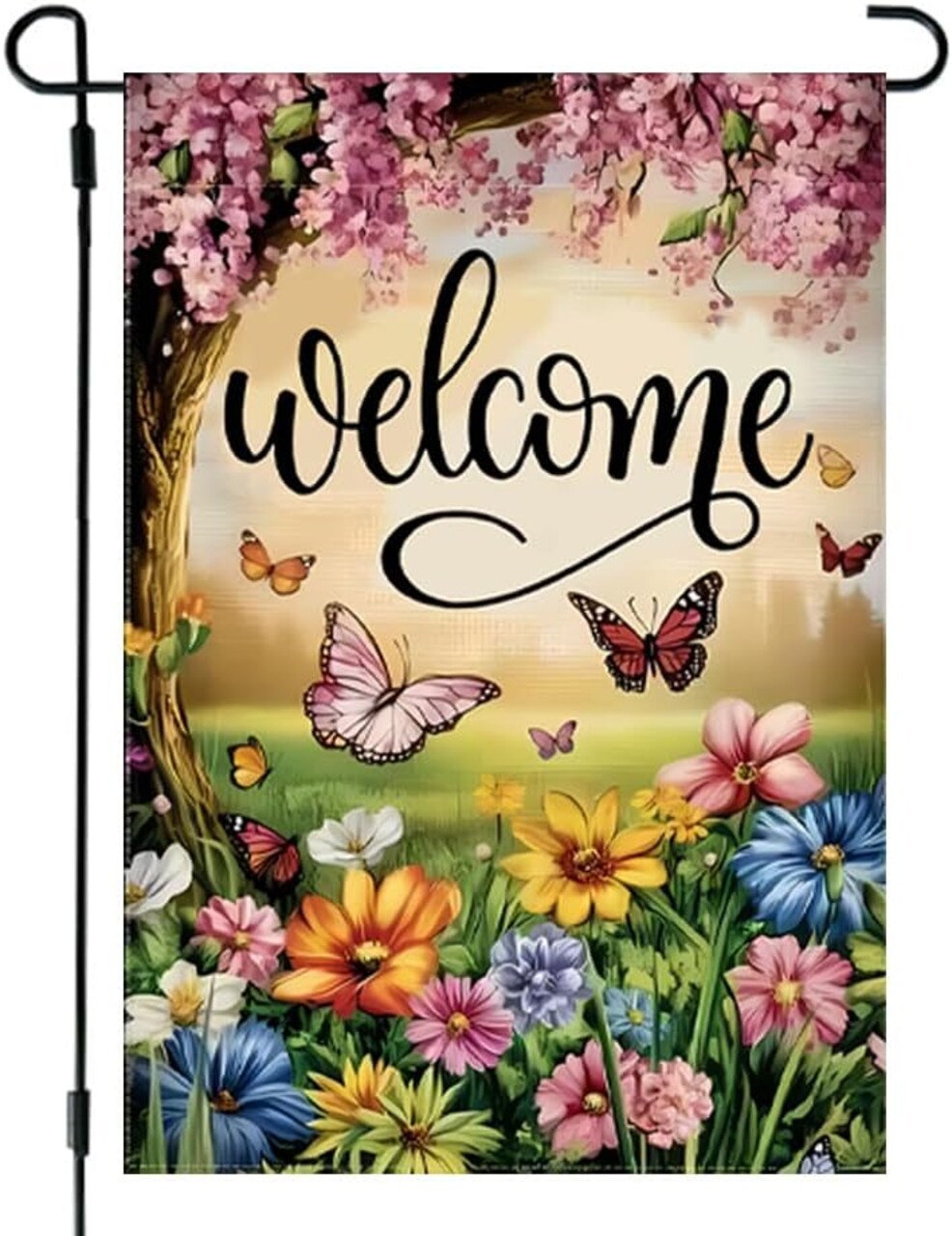 Welcome Garden Flags Summer Outdoor Yard Flags Decorations for Outside Decor for Garden Lover